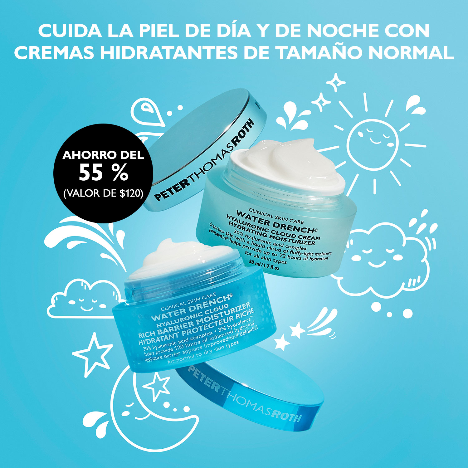 FULL-SIZE DAY & NIGHT CLOUD CREAMS 2-PIECE KIT (SET PARA CUIDADO DE LA PIEL)